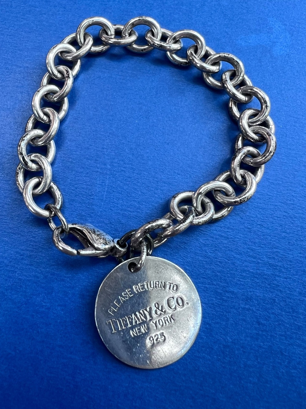 Tiffany & Co. Sterling “Return to Tiffany” Tag Link Bracelet with Round Disc.